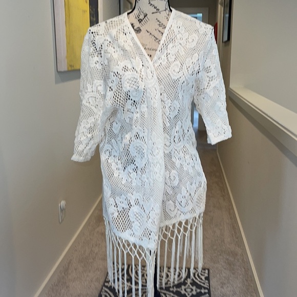 Forever 21 cardigan knitted embroidered white - Picture 4 of 9